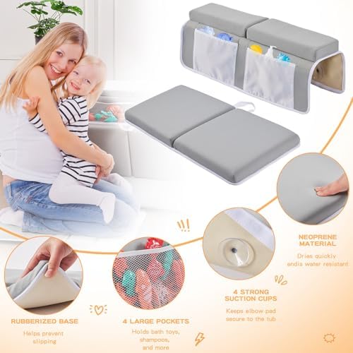 Bath Kneeler and Elbow Rest Pad Set, Thick Soft Quick Dry Bathtub Mat - Image 6