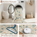 5x7 Area Rugs Boho Floral Washable Living Room Rug Neutral Carpet Nursery - Image 4