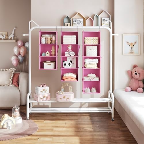 YOUDENOVA Hanging Closet Organizer and Storage, Light Pink - Image 5
