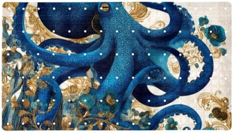 Shower Mat Non Slip 26.8 x 15.1 Inches, Octopus Floral Bathtub Mat Shower Stall by Anna+Cowper