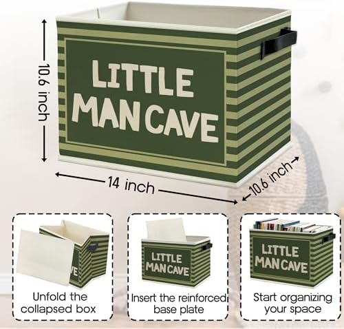 Little Man Cave Boys Storage Bins Box - Image 6