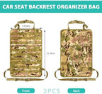 2 PCS Car Seat Back Organizer, Tactical MOLLE Sag Proof Vehicle Panel Backseat - Image 2