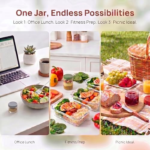 EONJOE 2oz Glass Dressing Containers - Image 5