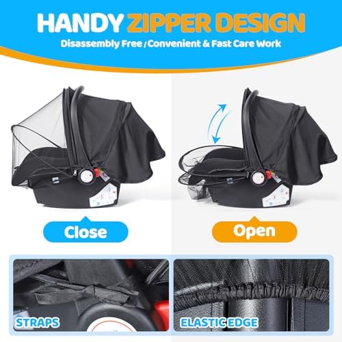 Orzbow Mosquito Net, Sun Shade for Car Seat and Doona Stroller - Image 4