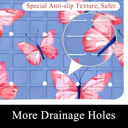 Bath Tub Shower Mat, Washable Bathtub Floor Mats, Suction Cups and Drain Holes - Image 2