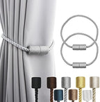 2 Pack Grey Strong Magnetic Curtain Tiebacks Outdoor Elegant Decorative Tie by CurtainTiebacks