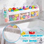 Bath Toy Storage, 3 Compartment Horizontal Large Openings - Image 4