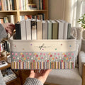 Macorner Personalized Book Storage Basket, Custom Name & Birth Flower Book by Macorner
