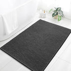 Chenille Bathroom Rug 40"x60" Dark Gray, Large Plush Bath Mat by Kildoss