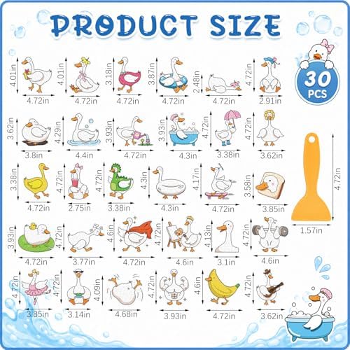Fullhawl 30 Pcs Goose Non Slip Shower Stickers, Cute Bathtub Safety - Image 2