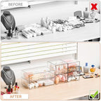 Yieach 8 Pack Clear Stackable Storage Drawers, Acrylic Drawer Organizer - Image 5