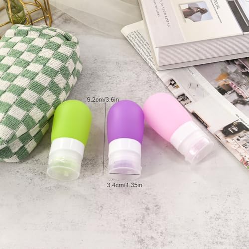 Mziart Travel Bottles for Toiletries, TSA Approved 2oz Silicone Travel Size - Image 3