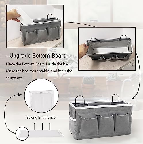 Kanrichu 2pcs 3-pockets Large Wall Hanging Organizer Bag, Linen Fabric Door - Image 3