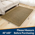 Chenille Bathroom Rug 40"x60" Tan, Large Plush Bath Mat - Image 2