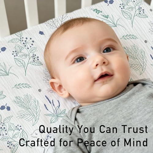 Muslin Pack N Play Sheets Fitted 2 Pack, Mini Crib Mattress Sheets Stretchy - Image 3