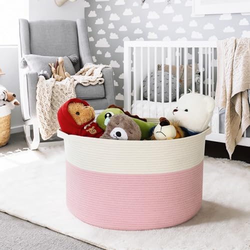 MEGASKET Pink Storage Baskets for Organizing, Large Toy Basket, Soft Pink - Image 6