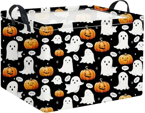 Halloween Basket Cute Baskets for Kids Pumpkin Basket Rectangular Storage Bin by TIBAOLOVER