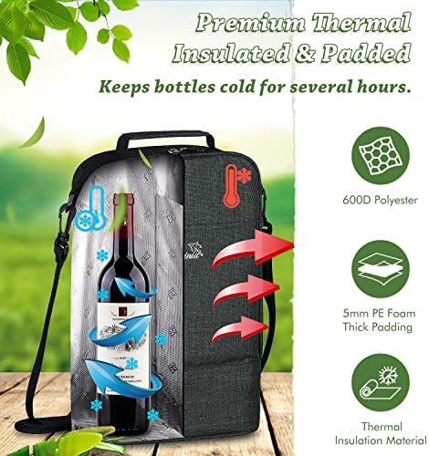 Tirrinia 2 Bottle Wine Cooler Bag Tote - Image 6