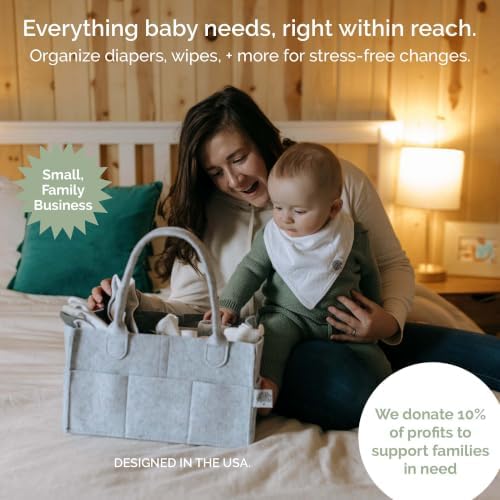 Parker Baby Co. Felt Diaper Caddy Organizer - Image 2