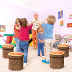 Lawei 3 Pack Tree Stump Storage Stools, 12 x 12 Inches Folding Stool Ottoman - Image 2
