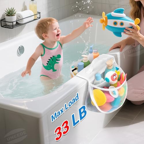 UNEEDE 2-Compartment Mesh Bath Toy Organizer, Easy Access - Image 2