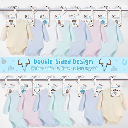 Baby Closet Dividers 8PCS, Western Cowboy Theme Wooden Double-Sided Clothes - Image 3