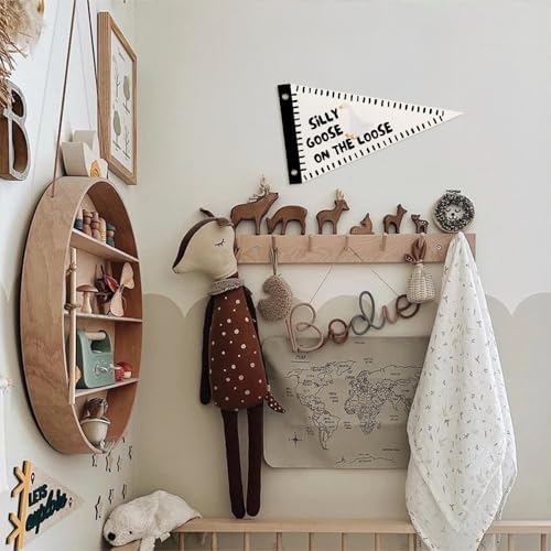 Black Silly Goose Pennant Banner Flags Bedroom Playroom Wall Decor - Image 3