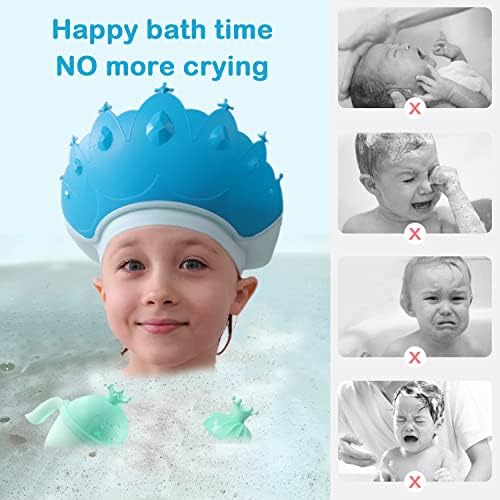 Baby Shower Cap Shield, Baby bath set shower cap/water cup/massage brush - Image 2