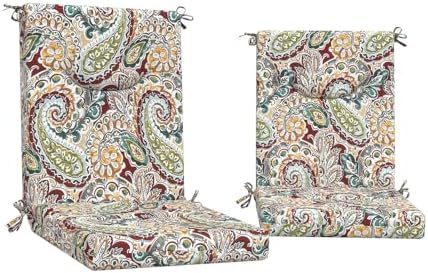 DYTXIII Outdoor High Back Chair Cushions Set of 2, 44x20 in Water Repellent by DYTXIII
