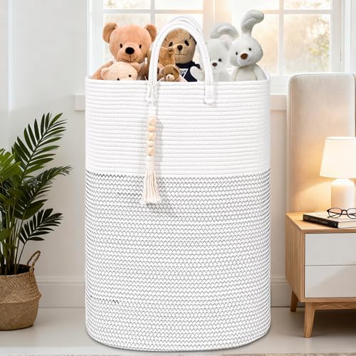 Woven Laundry Basket for Clothes, 65L Large Rectangle Laundry Hampers, Nursery - Image 6
