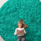 OLANLY Teal Green Round Rugs for Bedroom by OLANLY
