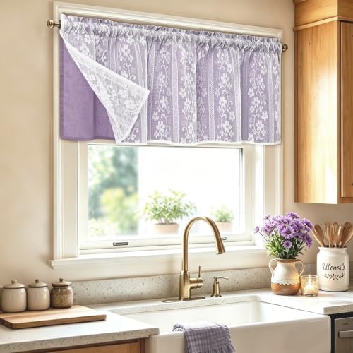 ASPMIZ Linen Valances for Windows Double Layer Valance Curtains - Image 6