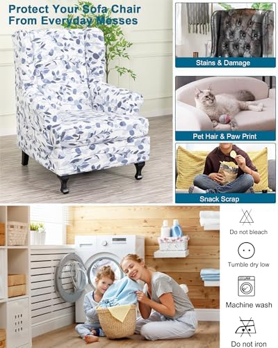 CRFATOP Wingback Chair Covers Wing Armchair Slipcovers - Image 5