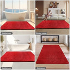 Yeaban Chenille Red Bathroom Rug 40"x60", Non-Slip Rubber Backing - Image 5