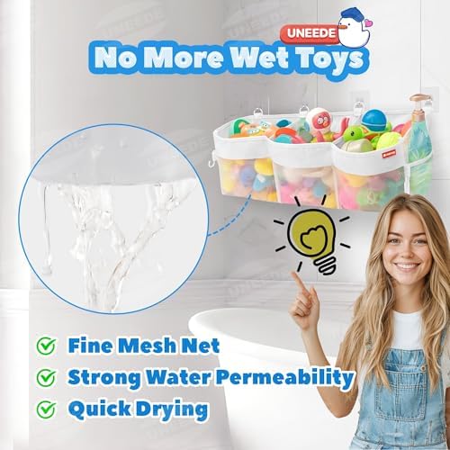 UNEEDE 4.95 Gallons 3 Compartment Horizontal Bath Toy Storage - Image 5