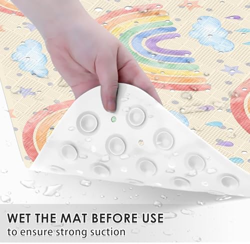 Bathtub Shower Mat 40X16 Inch, for Toddler, Rainbow Boho - Image 7