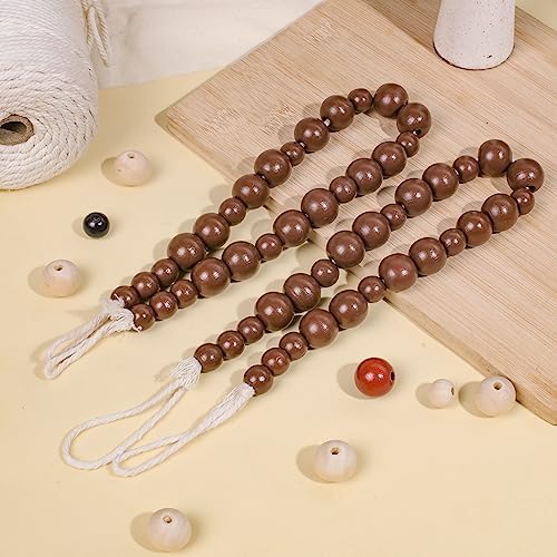 Hion 2 Pcs Boho Curtain Tiebacks, Wood Beads Curtain Holdbacks, Outdoor - Image 5