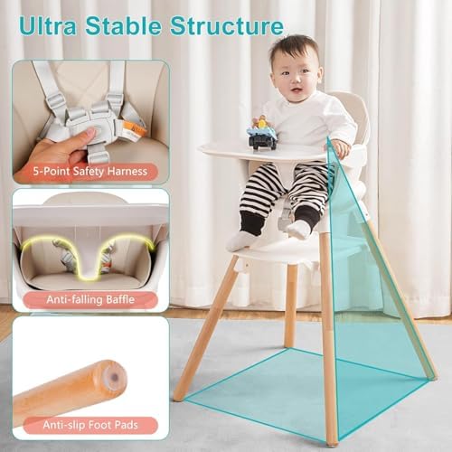 High Chair, 6 in 1 Convertible High Chairs - Image 6