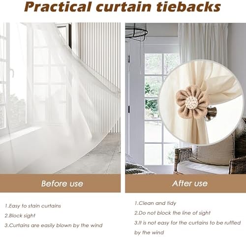 SRG Curtain Tiebacks for Curtains 2 Pack, Decorative Curtain Holdbacks for - Image 6