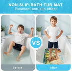 Bath Mat for Tub Non Slip Kids Bathtub Mat 40x16 Baby Bath Mat, Triceratops - Image 6