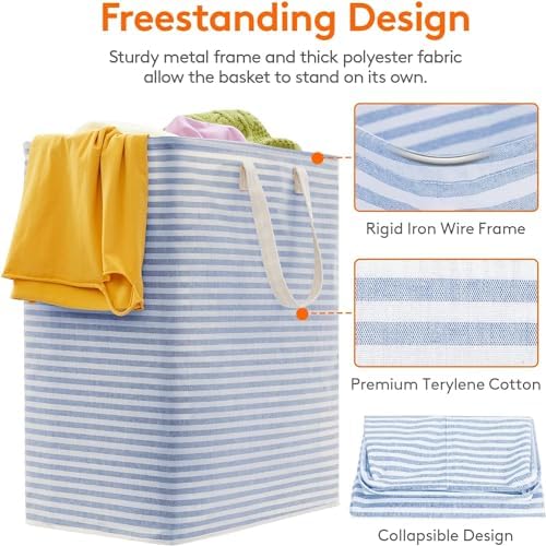 Lifewit 100L Large Laundry Baskets, 1 Pack, Reinforced Handles - Image 2