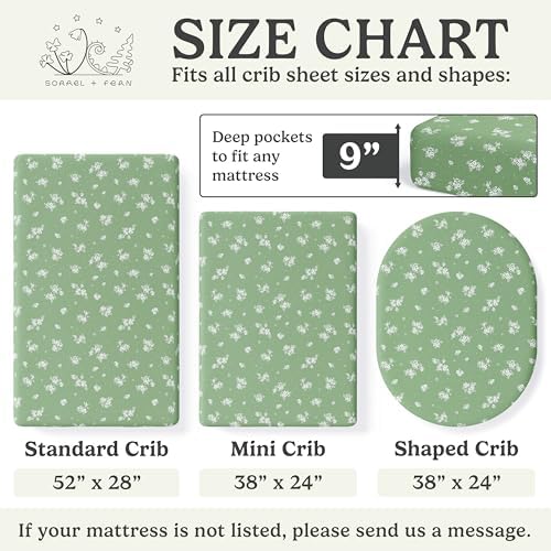 Sorrel + Fern Baby Crib Sheets Neutral, Fitted 2-Pack - Image 5