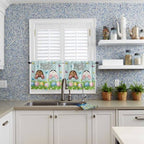 Vandarllin Spring Easter Kitchen Curtains and Valances Set, Funny Bunny Tails - Image 5