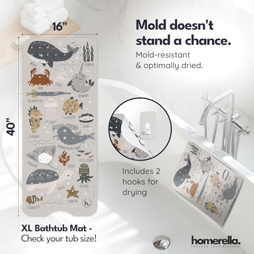 homerella Bathtub Mat Non Slip Kids 40x16 Baby Bath Mat Non Slip Anti Mold - Image 3