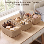 3 Pack Small Baskets for Organizing, Woven Storage Baskets for Shelves - Image 6