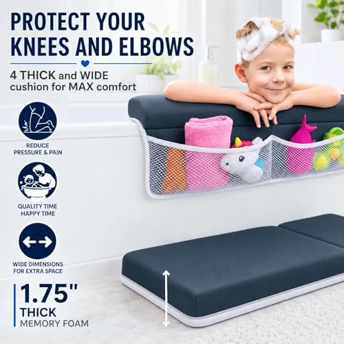 Comfortable Baby Bath Kneeler and Elbow Rest Pad Set, Non-Slip Bathtub Kneeling - Image 4