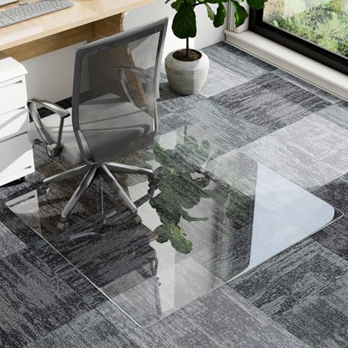 36" x 48" Irregular Tempered Glass Office Chair Mat, Floor Mat - Image 2