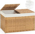 SETVSON Storage Basket with Lid, 2-Lid PE Rattan Storage Bin by SETVSON