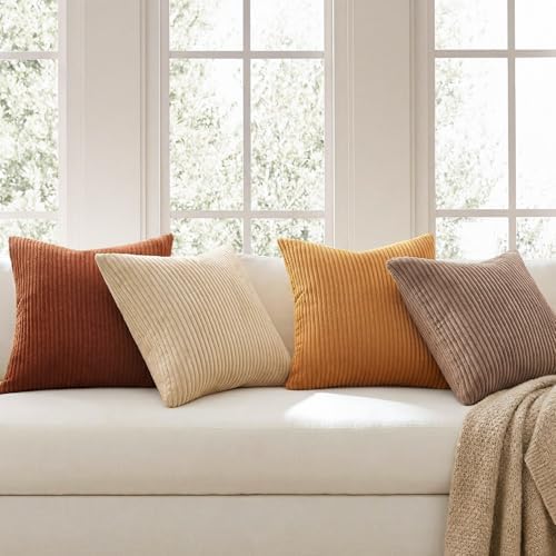 Topfinel Yellow Brown Gradient Rustic Pillow Case Boho Throw Pillow Covers - Image 3