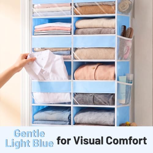 Blue Over the Door Organizer 5 Tiers, Extra Large Behind Door Storage of 10 - Image 3